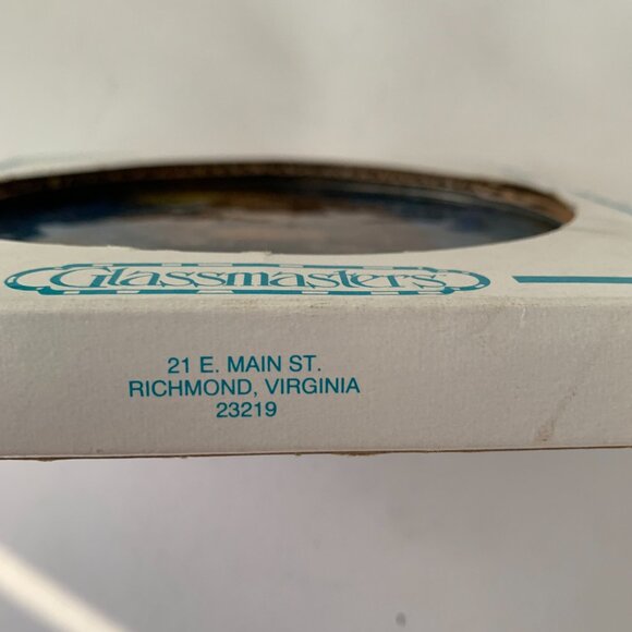 GLASSMASTERS CREATORS OF FINE STAINED GLASS ART MADE IN USA BOAT 6" DIAMETER USS - Picture 5 of 6